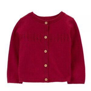 Baby Girls Red Sweater Cardigan Great for Valentine's Day Photos Size 12 Months